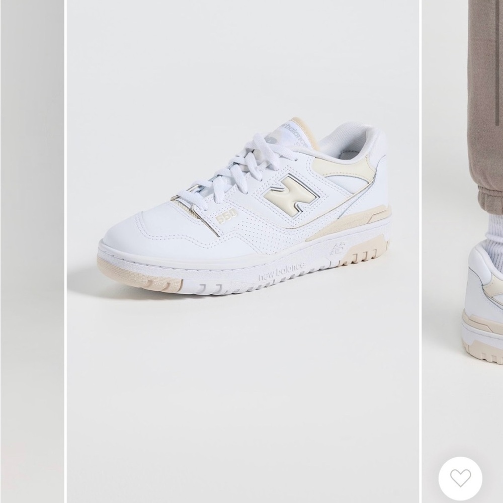 7.5 New Balance 550 Sneakers White & Cream